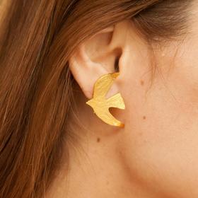 订购7周到｜Cécile Jeanne-国务卿同款-Voyage-经典和平鸽 耳夹（金色 无需耳洞） ［法国设计师］