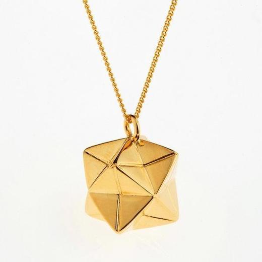 qwe｜Origami－金色折纸魔球（小号） 项链 ［法国设计师］ 商品图0