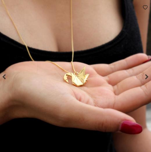 北京仓｜ORIGAMI-Swan-折纸天鹅 项链（长链款）金色［法国设计师］ 商品图3