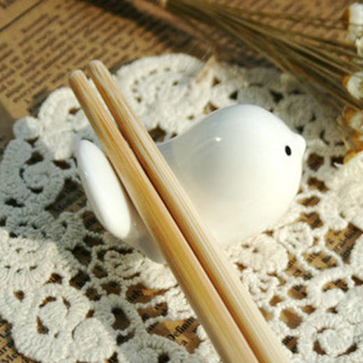 【为思礼 zakka】筷子架 萌系情侣对鸟 创意陶瓷 家居厨卫器具 一对精装 商品图0