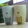 【为思礼  小清新】情侣对杯 手绘雕刻 高档创意个性陶瓷杯 猫思鱼情侣套装 商品缩略图0