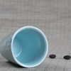 【为思礼  小清新】莲藕杯 手工青釉雕刻 高档创意个性陶瓷杯 商品缩略图1