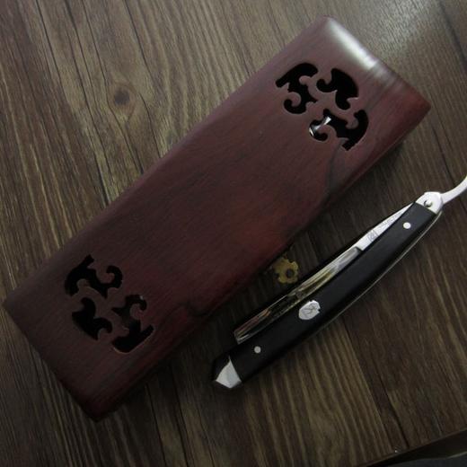 大力人 典藏金箔黑檀钢头 老式 剃刀 剃须刀 手动 刮胡刀 剃须刀 商品图3