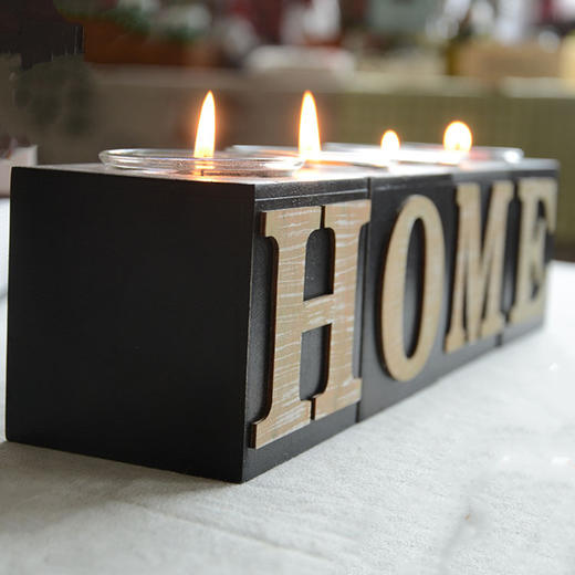 【为思礼 zakka】方形复古烛台 HOME 创意家居摆件 商品图0