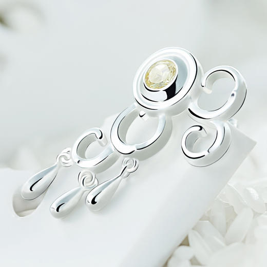 【为思礼 秦时明月】飞雪玉花 银饰系列 雪女耳环 商品图2