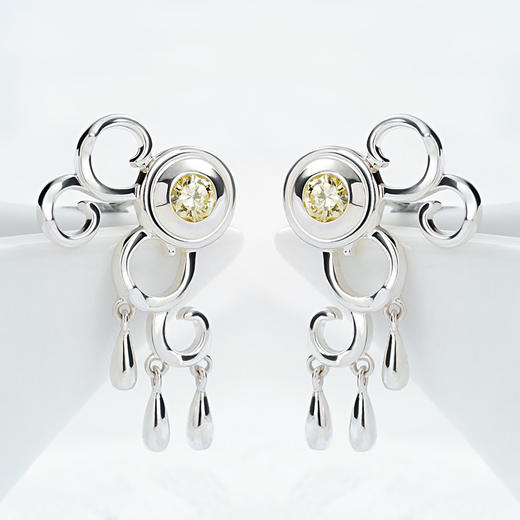 【为思礼 秦时明月】飞雪玉花 银饰系列 雪女耳环 商品图0