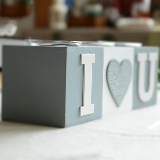 【为思礼 zakka】方形复古烛台 I love U 创意家居摆件 商品图1