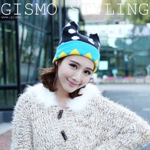 【为思礼 Gismo】恶魔角帽 针织帽 韩国版潮男女冬天可爱创意牛角帽 商品图2