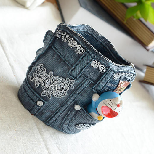 【为思礼 zakka】机器猫牛仔树脂笔筒 创意家居摆件 商品图2