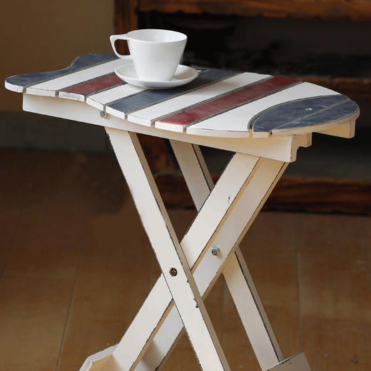 【为思礼 地中海】zakka 鱼形折叠桌 做旧系 创意家居装饰摆件 商品图0