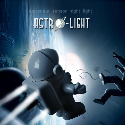 【为思礼】宇航员 声光控感应小夜灯 太空人插座感应壁灯 宇航员公仔灯 商品图0