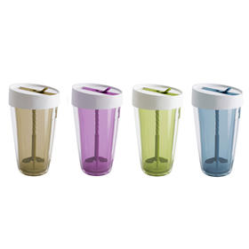 【为思礼 U-CUP】彩色双层搅拌杯 手动搅拌塑料水杯 时尚创意 品味生活