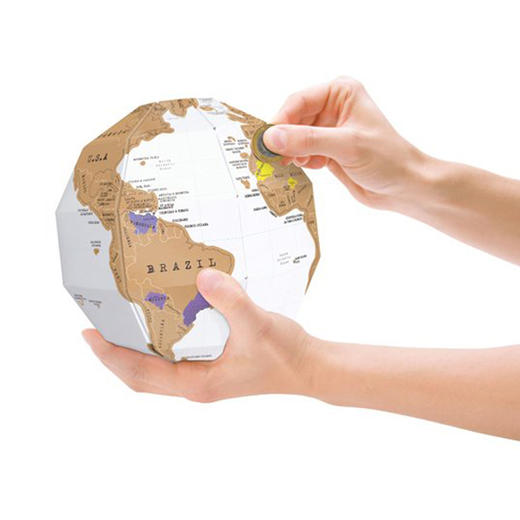 【为思礼 Luckies】DIY 世界地图地球仪组立式 第二代创意刮刮地图 国际游 商品图0