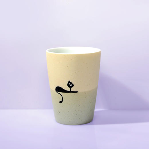 【为思礼】精灵猫 磨砂陶瓷手绘杯 手工创意礼品杯 商品图0