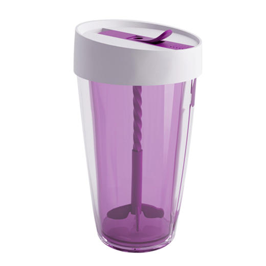 【为思礼 U-CUP】彩色双层搅拌杯 手动搅拌塑料水杯 时尚创意 品味生活 商品图2