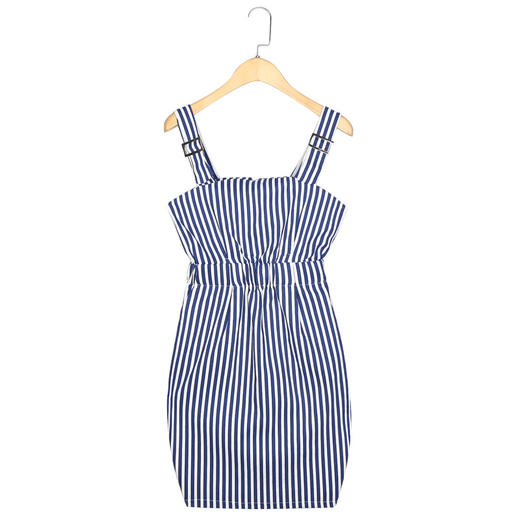 2014春夏新款韩国范条纹印花吊带修身韩版原宿风连衣裙女1307C 商品图6