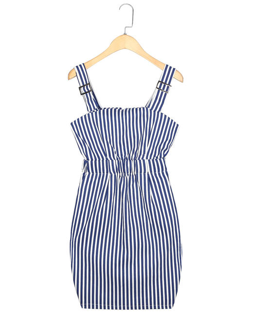 2014春夏新款韩国范条纹印花吊带修身韩版原宿风连衣裙女1307C 商品图0