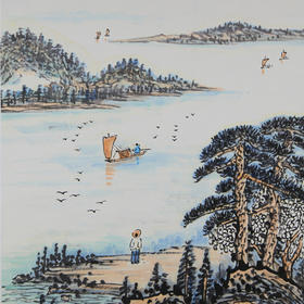 （永久下架）盛传耕 精品国画 独立见江帆