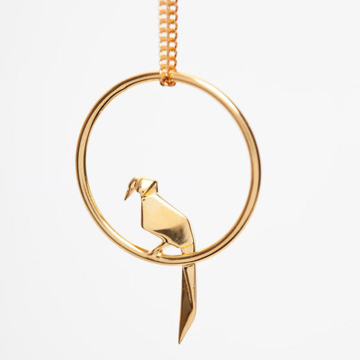 北京仓｜ORIGAMI-Circle Parrot-鹦鹉 项链（金色） ［法国设计师］ 商品图0