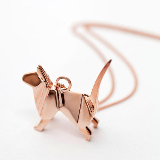北京仓｜ORIGAMI-Cat-折纸猫咪 项链 （长链款）玫瑰金色［法国设计师］ 商品图0