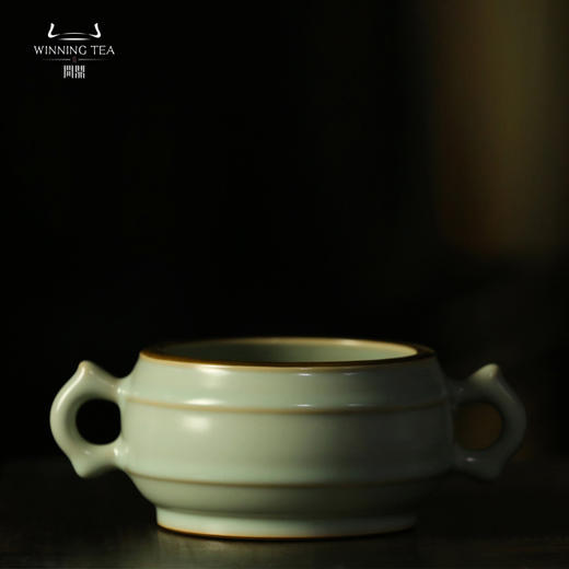 问鼎汝瓷天青鱼耳双线篓式炉 商品图2