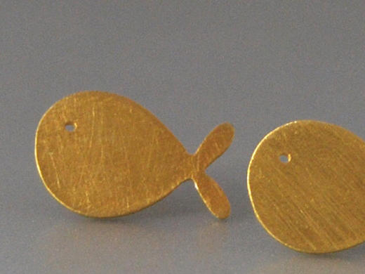 Kiss the Frog－可爱的鱼（金色）耳钉［希腊设计师］ 商品图1