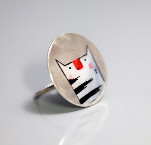 Kiss the Frog－红鼻子猫咪 戒指［希腊设计师］ 商品图1