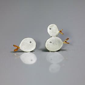 北京仓｜Kiss the Frog－小胖鱼一家3口 耳钉［希腊设计师］