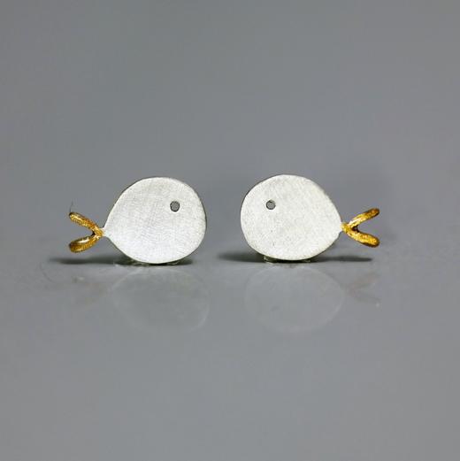 北京仓｜Kiss the Frog－呆萌鱼情侣 耳钉［希腊设计师］ 商品图2