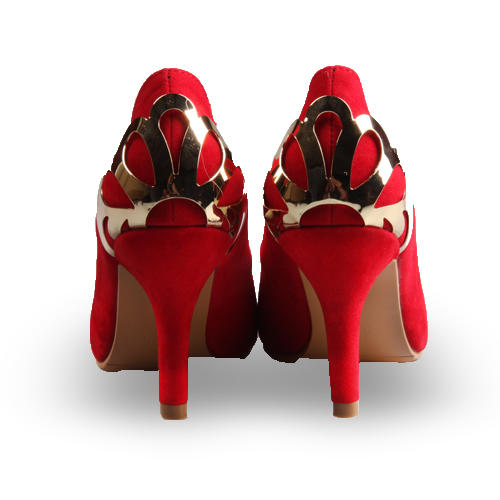 内联升女鞋单鞋玫瑰蝴蝶梦时尚婚鞋6617C 商品图4