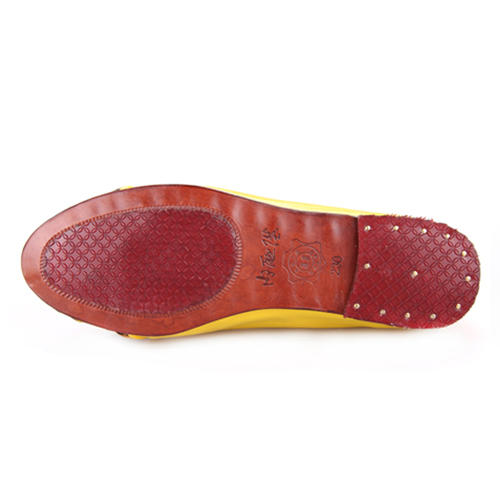 内联升女鞋手工单鞋镶芯皮底鲜艳跳跃柠檬蝴蝶结浅口布鞋7211A 商品图4