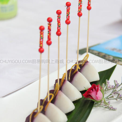 艺术竹签 艺术牙签中国红【1】12元每包100只冷菜热菜造型工具 商品图3