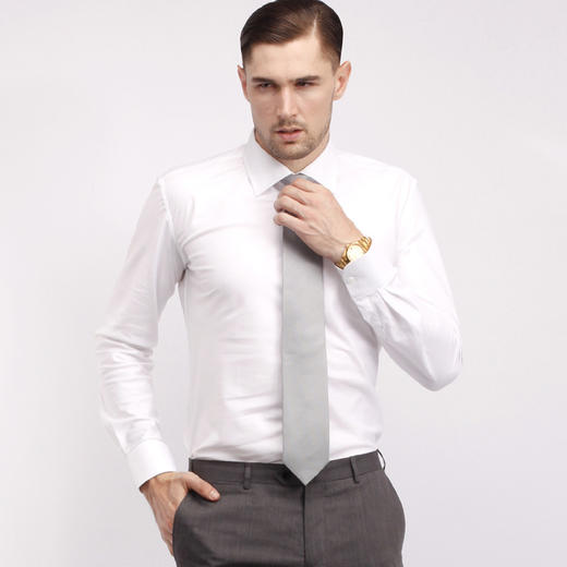 高唯纯棉细纹法式袖正装英式衬衫 商品图0