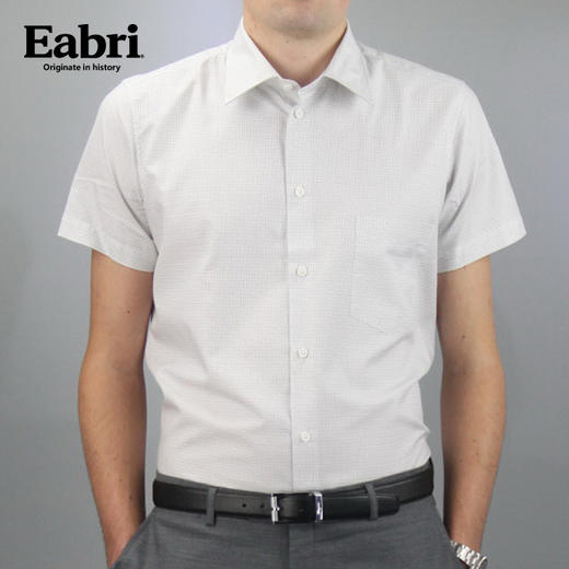 男士夏季商务格子短袖衬衫 商品图0