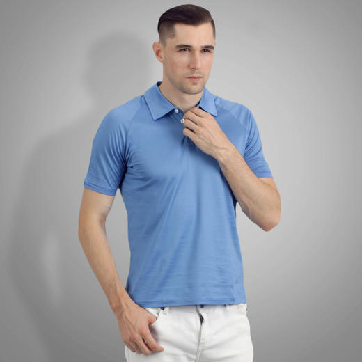 短袖t恤男 夏季双丝光棉保罗珠地polo衫男修身 商品图3