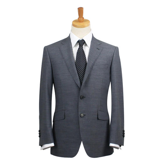 高唯系列中灰色平纹平驳领单排两粒扣西装 商品图7
