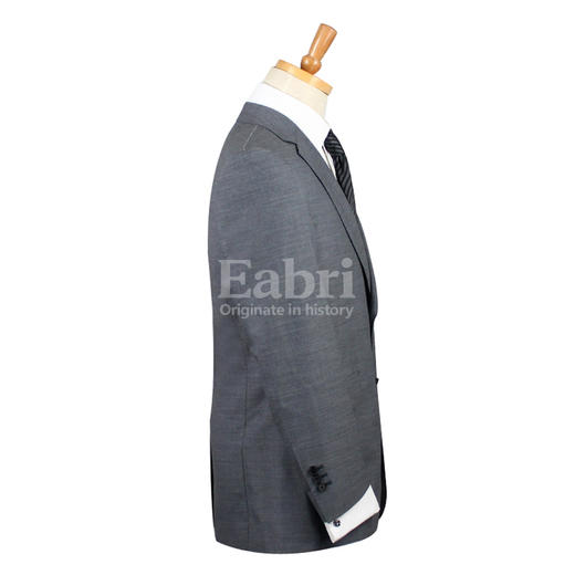 高唯系列中灰色平纹平驳领单排两粒扣西装 商品图4