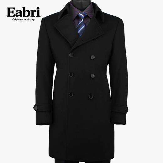 Eabri正品男士羊绒大衣商务正装休闲 双排扣纯羊毛中长款呢外套 商品图0