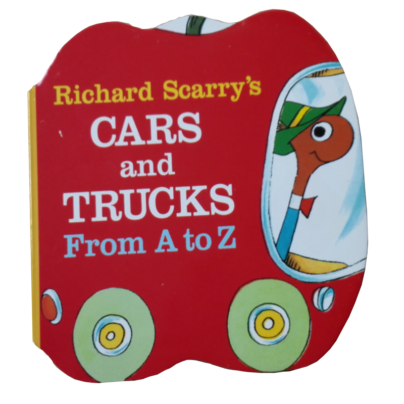 英文原版Richard Scarry&#039;s Cars and Trucks from A to Z 字母入门纸板书适合0-4岁启蒙