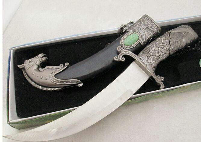 蒙古刀,短道弯刀工艺品,为开刃