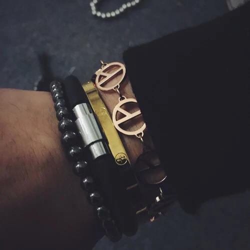 韩国代购权志龙gd同款good boy反战和平标志18k镀金手环手链手镯