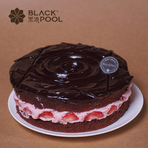 黑池烘焙熔岩草莓巧克力 欧式水果生日蛋糕深圳同城免费速递配送 商品图0