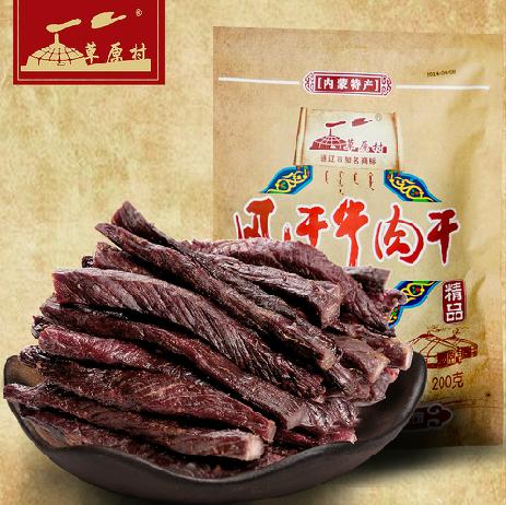 草原村风干牛肉干（200g） 商品图0