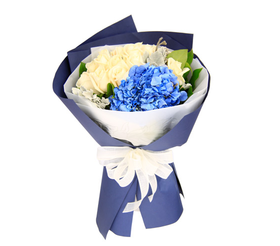 约定-绣球玫瑰花束-全国鲜花速递同城鲜花店配送生日花北京上海杭州广州深圳订花送花