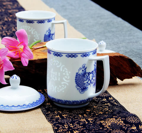 景德镇 陶瓷 国瓷红叶 玉兰（玲珑）单杯 商品图5