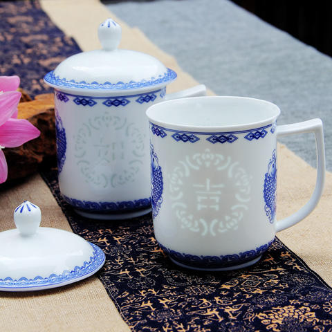 景德镇 陶瓷 国瓷红叶 玉兰（玲珑）单杯 商品图7