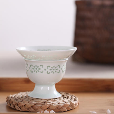 景德镇 陶瓷 国瓷红叶 10头玲珑菊花茶具 商品图1