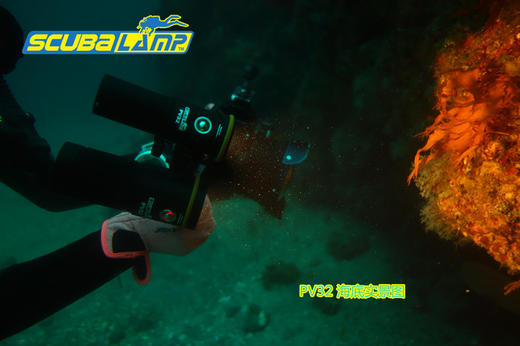 Scubalamp PV32 美国CREE LED 4*白光 3*红光 3*UV紫光 2700流明 专业潜水 高性价比潜水摄影灯 商品图3