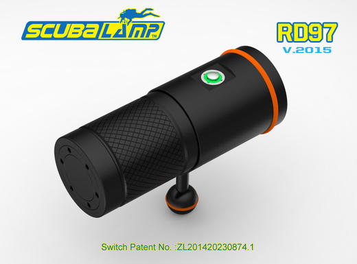 SCUBALAMP RD97 强光潜水手电筒 4个CREE LED 4000流明 专配电池包 7*18650 USB充电 21000毫安 高亮 6小时 超长工作时间 100米潜水  商品图3