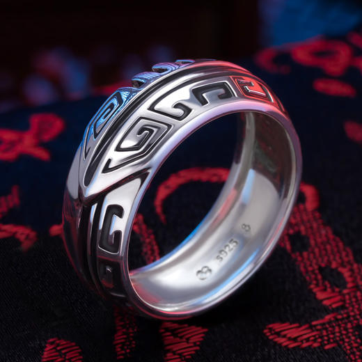 【为思礼 秦时明月】墨眉无锋 凤舞 龙吟 渊虹 鲨齿银戒指系列  精品收藏礼物 商品图12